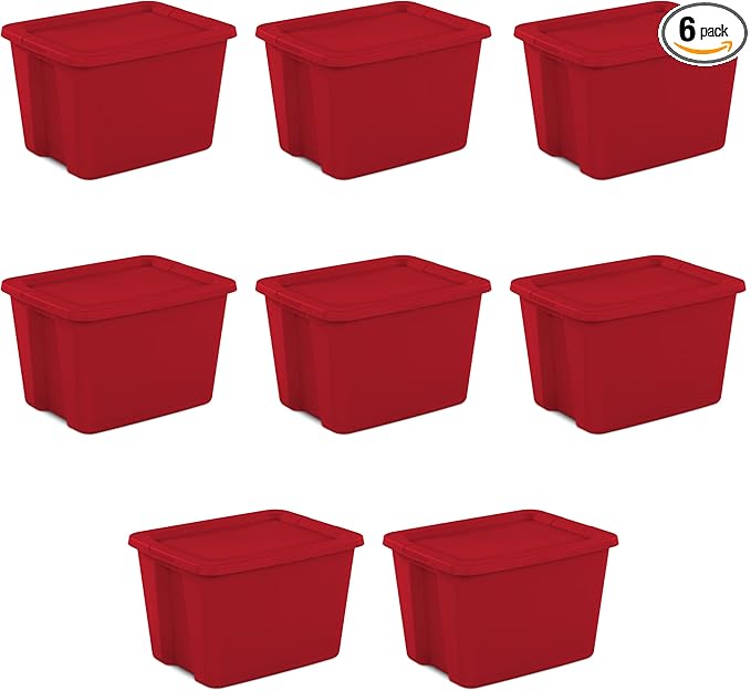 18 Gallon Plastic Storage Bins with Lids, Large Stackable Tote Containers for Home Organization