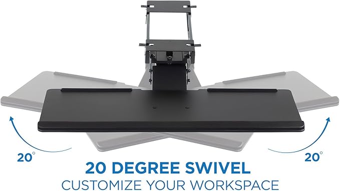 Mount-It! Keyboard Tray Under Desk, Full Motion Computer Keyboard and Mouse Tray, Slide Out Ergonomic Keyboard Drawer with Gel Wrist Pad, 26" Wide, Tilt, Swivel and Height Adjustment, Black