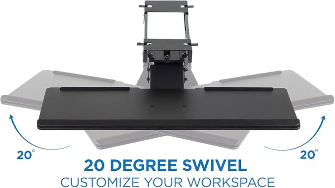 Mount-It! Under Desk Keyboard Tray Slide Out, Height Adjustable Keyboard Mount with Wrist Support, 26" Wide Large Platform, Tilt and Swivel for Office and Home, Black