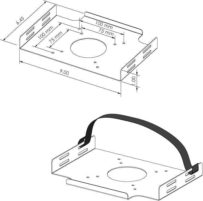 AEONS Universal Wall and VESA Mount | Adjustable Strap Mount for Computers, UPS Units, Cable Boxes, Modems, and Other Electronic Devices | Mounts on The Wall or Back of a Computer Monitor, 9”x6.5”x1”