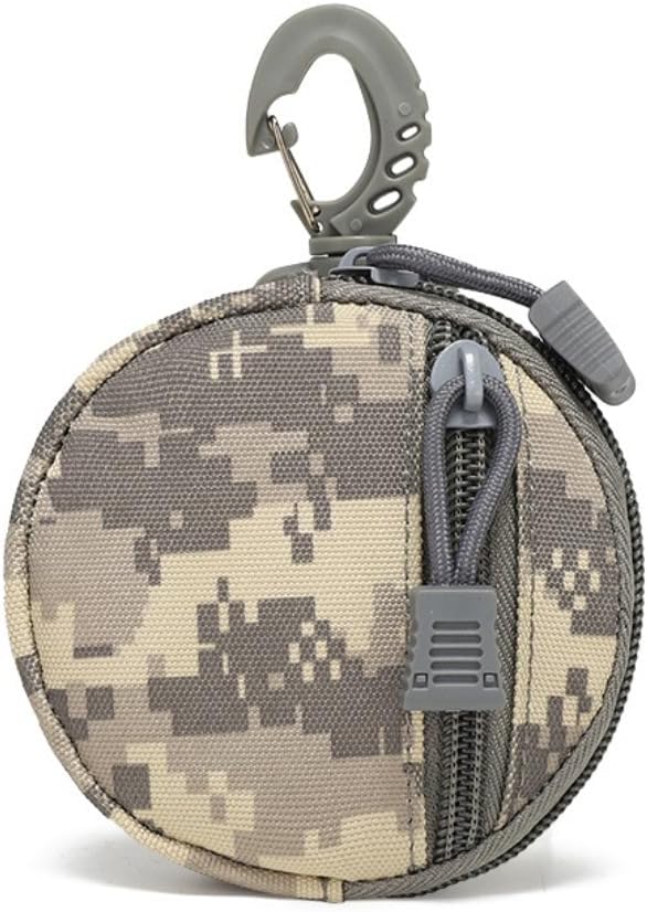 Tactical EDC Pouch, Waterproof Mini MOLLE Key Wallet, Round Outdoor Attachment Bag