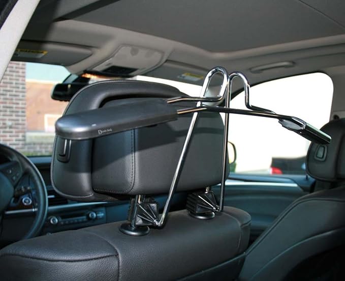 Zento Deals Chrome Car Seat Coat Rack Hanger - 11in to fit onto Most headrests (Silver 1)