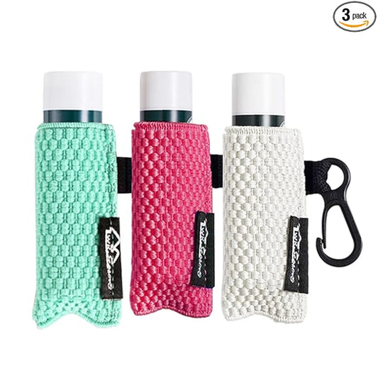 WK IEASON Lip Balm Sleeves Holder Keychain 3pcs Clip on Chapstick Keychain Holder Pouch Tight-Knit Elastic Lipstick Key Chain Holder