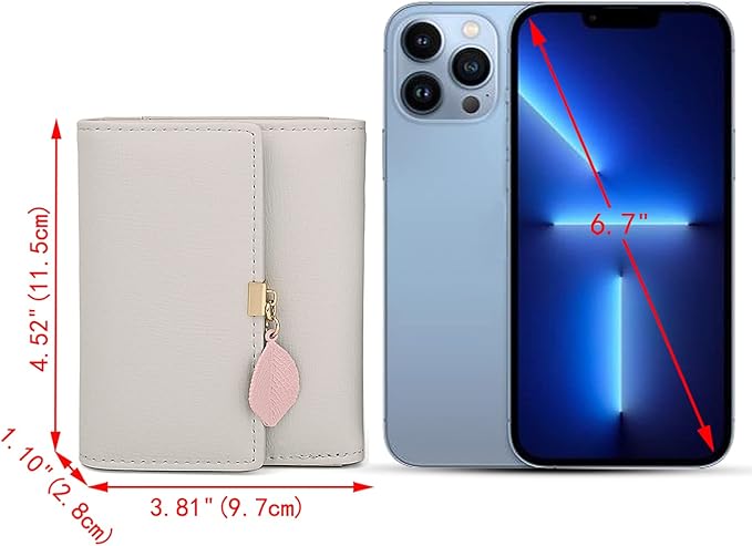 UTO RFID Wallet for Women PU Leather Leaf Pendant Card Holder Phone Checkbook Organizer Zipper Coin Purse | Leaf Pendant, Card Holder, Phone, Checkbook, Organizer, Zipper