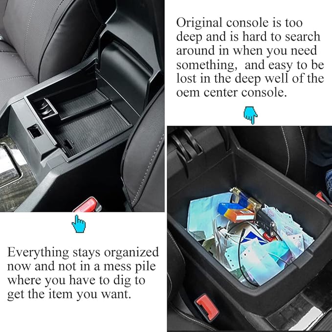 Vesul Center Console Armrest Storage Box Compatible with Honda Accord Sedan 2013 2014 2015 2016 2017 ABS Tray Insert Organizer Glove Pallet Black