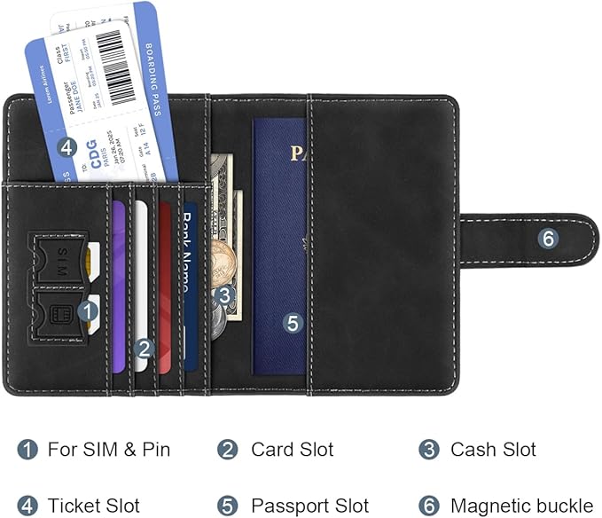 Passport Holder Cover Personalized Initial Letter A-Z Travel Wallet RFID Blocking Passport Cover Passport Book Holders for Women and Men,Black-Z