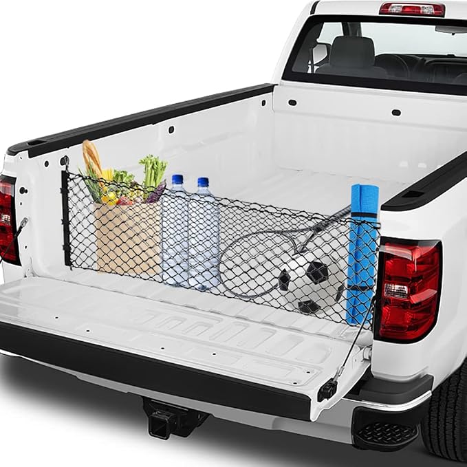 BAILALIBO Cargo Net Stretchable, Adjustable Trunk Net for SUV, Pickup and Trucks, Small Automotive Elastic Storage With Hook, Car Organizer (53x18 Inch)