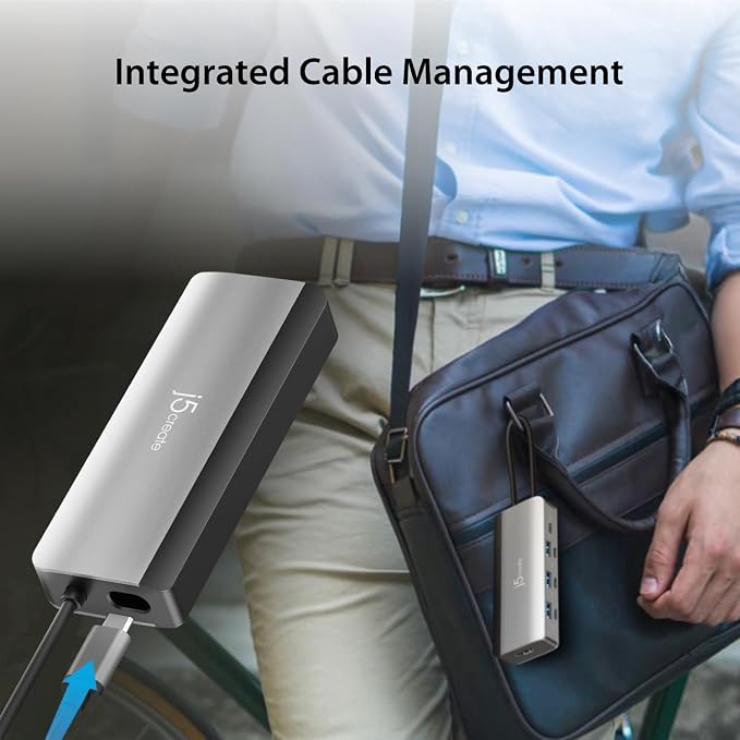 j5create USB-C Hub 4K@144Hz HDMI with 100W Fast Charge and Flexible Ports- Supports Extended 4K Display for Windows and MacBook, USB-A x 3, USB-C x 4, HDMI (JCD362)