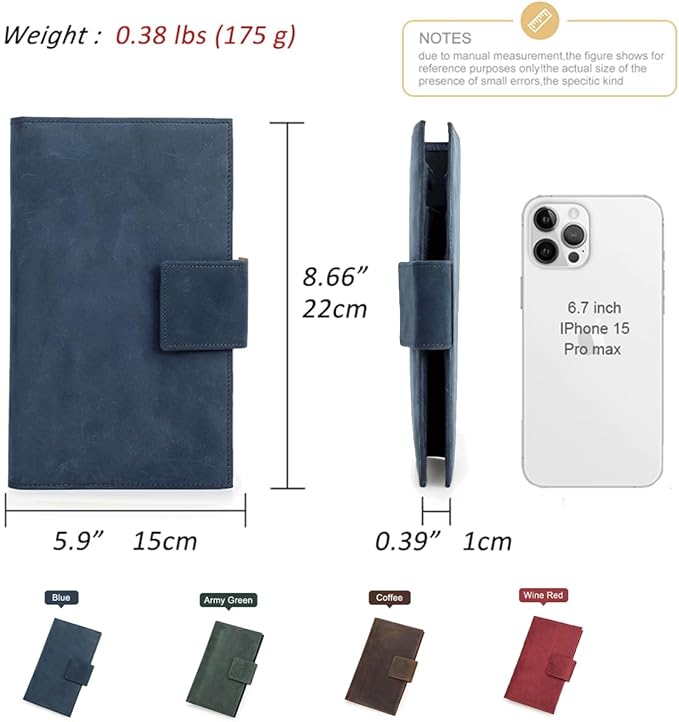 CONTACTS Full Grain Leather Family Passport Holder for 4 RFID Blocking Passport Wallet Compatible with Airtag Passport Cover with 4 Passport Slot, 6 Card Slot (Blue)