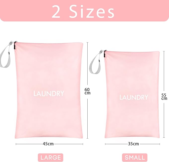 WiseBoy 2-Pack Travel Laundry Bags | Washable Wet Dry Bags for Gym | Odor-Resistant Dirty Clothes Organizer | Waterproof Swimsuit & Workout Gear Pouch with Heavy-Duty Zipper