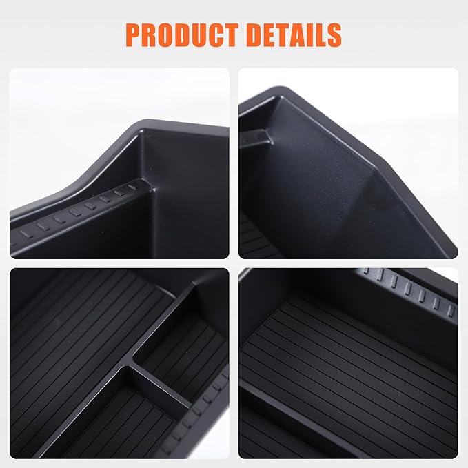 Center Console Organizer Tray Compatible with 2025-2026 Subaru Forester Accessories, Center Console Lid Armrest Cover, Under Secondary Storage Box Insert Tray with Built-in Non-Slip Mat