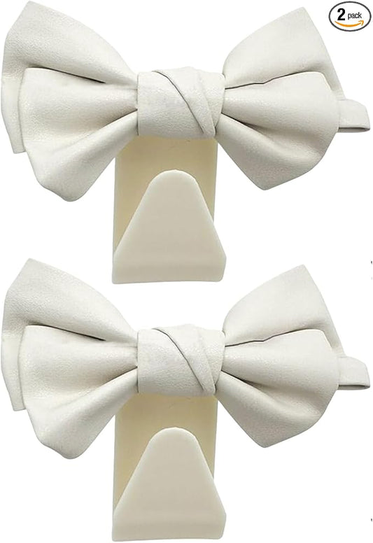 Joyhey 2 Pcs Car Seat Headrest Hooks, Cute Bow Car Seat Hooks for Purses and Bags (White)