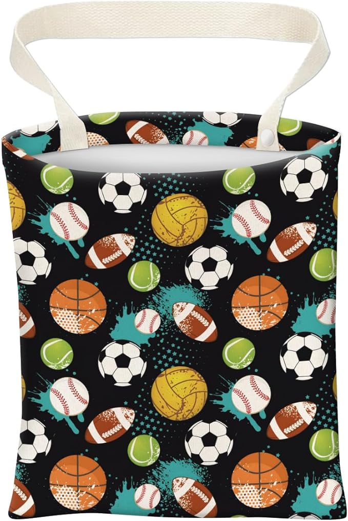 Car Trash Can, Cute Car Trash Bag, Hanging Car Organizer and Storage Bag, Trash Bin for Car Accessories, Vehicle, Travelling, Camping Cute Sport Ball
