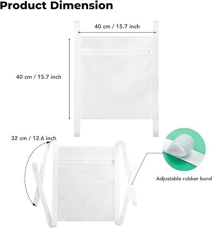 Shoe Dryer Bag, Mingting Large Wash Dry Net Bag 15.7x15.7 Inch for Sneaker Shoes Laundry Dryer Bags with Zipper and Strap for Most Dryers Door,White(3 Pack)