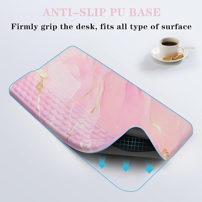 Ergonomic Keyboard Stand with Wrist Rest, Computer Wrist Support Pad, Tilted Keyboard Riser Holder Lift Tray with Wrist Pad, Easy Typing, Comfy Soft Memory Foam Desk Cushion for Office