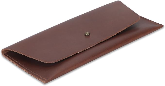 Long Utility Pouch Leather Stylish Wallet for Carrying and Storing Cash Reusable Budget Organizer for Men Women Retro Clutch Wallet Handmade Travel Currency Pouch Cash Envelope Bag (Tan)