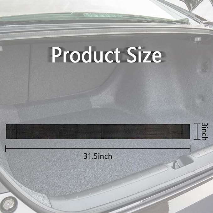 Elastic Car Trunk Organizer Straps with Hook and Loop Tape+2 "Pocket,20"/27.5"/31.5''Car Organizers,Organize the Cluttered Trunk Keeps Items from Rolling Around（31.5inch Long）