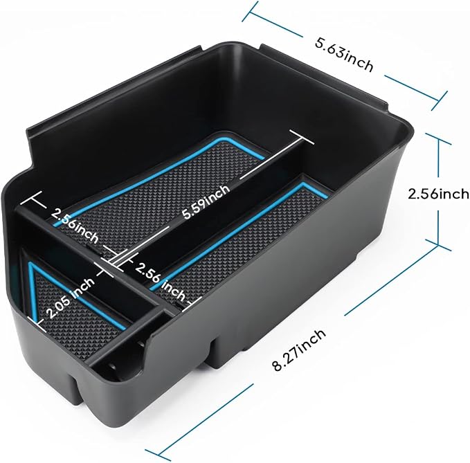 MARCHFA Center Console Organizer Tray Compatible for 2022 2023 2024 2025 2026 Kia EV6 Accessories Armrest Storage Box Tray Organizer Insert (Blue)