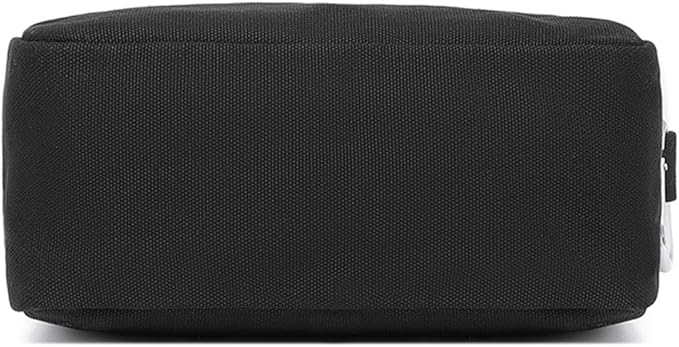 Organizer Bag -Lightweight Cosmetic Bag with Ring Clasp, Perfect Travel Makeup Bag for Women,nylon Stand Up Design (Black/Canvas)