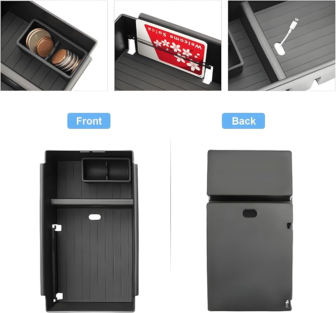 2021-2025 2026 Outlander Sport Center Console Organizer, (S/ES/LE/SE/Trail Edition/Ralliart/SEL/GT), with Coin Holder, Console Tray Insert 2023 2024 2025 Outlander Sport Accessories