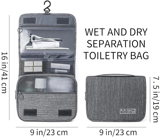 Sechunk Toiletry Bag Water-Resistant Makeup Cosmetic Bag Travel Organizer for Accessories Travel Bag with Hanging Hook