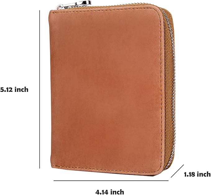 boshiho RFID Blocking 24 Slot Credit Card Holder Wallet Real Leather Multi Card Organizer Wallet with Zipper
