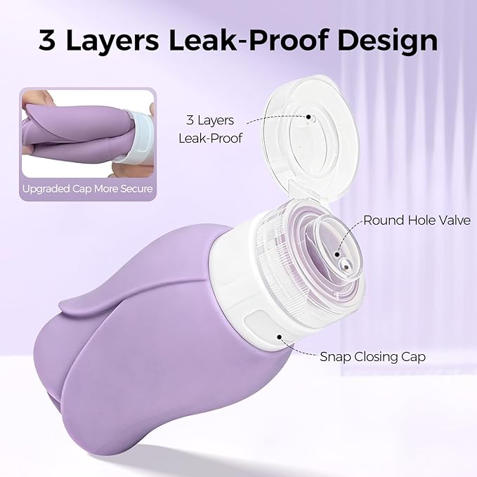Silicone Travel Bottles - 3 OZ Travel Bottles Leakproof for Travel TSA Approved & Refillable Mini Cream Containers Set 8 Pack, 4 colors