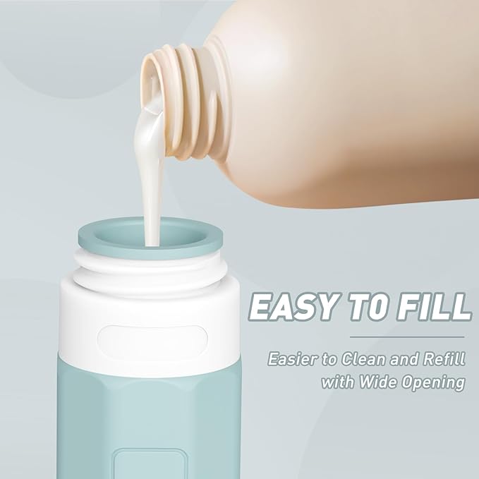 Redfly Travel Bottles for Toiletries, Tsa Approved 3oz Travel Size Containers, Leak Proof Travel Size Toiletries Bottles Silicone, BPA Free Refillable Essentials for Shampoo Conditioners, Gray