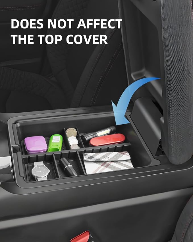 Armrest Organizer for 2025 2024 2023 Honda Pilot/2024 2025 Ridgeline/2024 2025 2026 Passport, Center Console Organizer, Center Console Tray Custom for Honda Pilot Accessories, Black