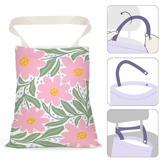 Retro Floral Car Trash Can, Car Trash Bag Hanging, Waterproof Cars Back Seat Hanging Organizer and Storage Trash Bags for Vehicle Travelling Camping