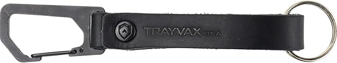 Trayvax Keyton Leather Keychain, Quick Release Carabiner Clip Key Chain for Men and Women, Stainless Steel