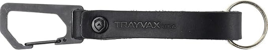 Trayvax Keyton Leather Keychain, Quick Release Carabiner Clip Key Chain for Men and Women, Stainless Steel