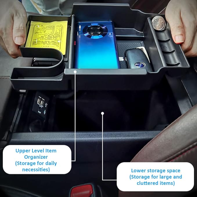 Compatible with Center Console Organizer Lexus 2016 2017 2018 2019 2020 2021 2022 RX RX200t RX350 RX400h RX450h Accessories Armrest Box Secondary Storage Box Insert Tray