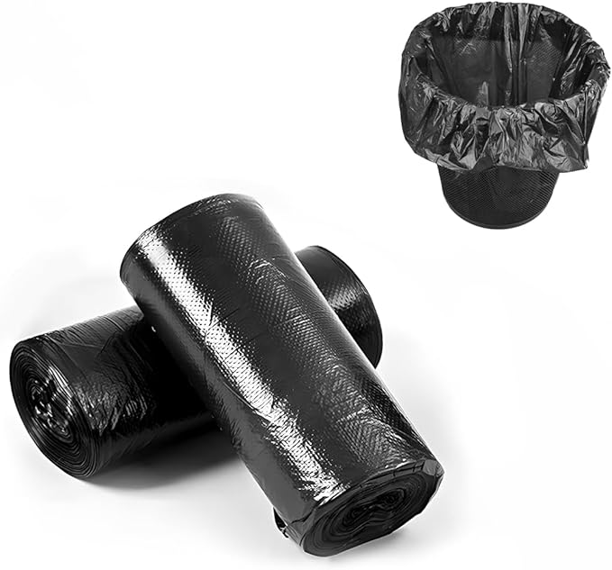 Yourkar Foldable Waterproof Leather Car Garbage Organizer Holder, Automotive Mini Dustbin Container with One Roll Trash Bag, Universal Interior Car Accessories (Trash Bag)