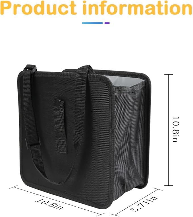 Osilly Foldable Car Trash Bin, Oxford Cloth Hanging Garbage Bag Organizer, 1.85 Gallon Capacity, Leak-Proof Waterproof Auto Storage Container, Interior Accessories