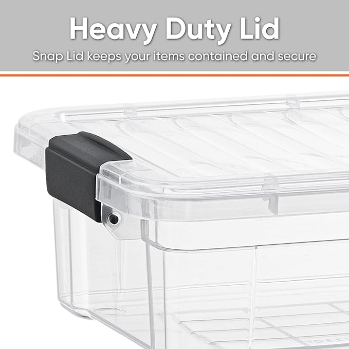 Superio Storage Bins with Lids- 3 Pack, 7.4 Qt Clear Boxes for Organizing, Stackable Plastic Containers- BPA Free, Non-Toxic, Odor Free, Organizer for Home, Office, Dorm