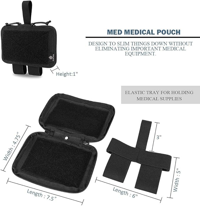 PETAC GEAR Tactical Medical Pouch Compact Admin Belt Pouch EMT First Aid Pouch IFAK Utility Pouch Trauma Kit Organizer Tourniquet Holder