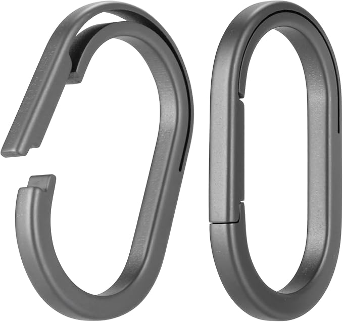 KEEPO LINK Titanium Key Ring Side Pushing, Small Key Ring Quick Release Keychain Connector for Men, 2 Pcs, OLO03