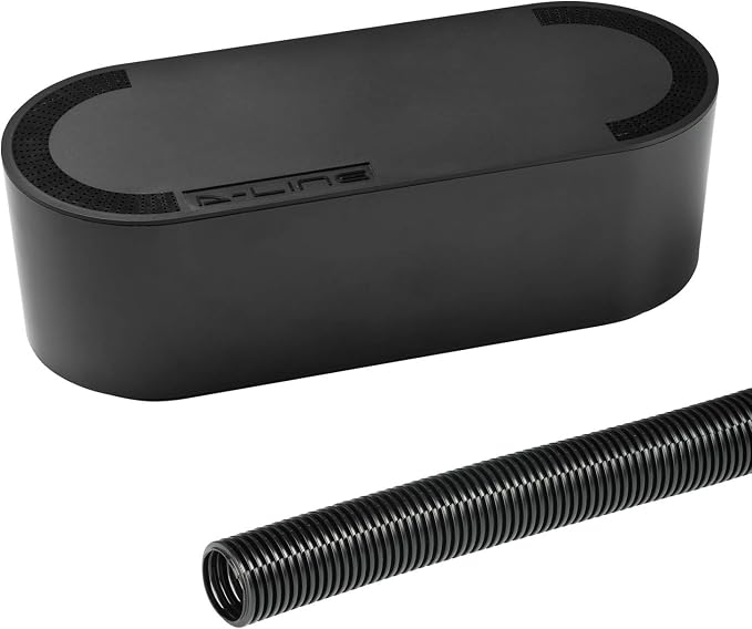 D-Line Large Black Cable Management Box and D-Line Black Cable Tube Bundle