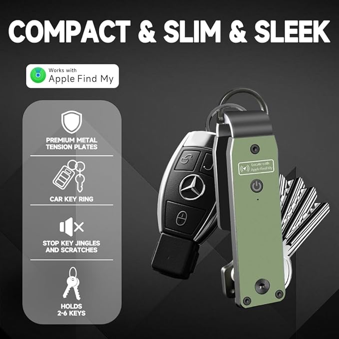 Key Organizer Men's Keychains with Smart Tracker, Key Finder, Compact Key Holder -Minimalist Key Case Metal Car Key Chain