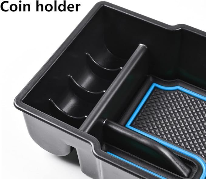 EDBETOS Center Console Organizer Tray Compatible with Jeep Renegade Accessories 2015-2019 2020 2021 2022 2023 Armrest Glove Box Secondary Storage (Blue Line)