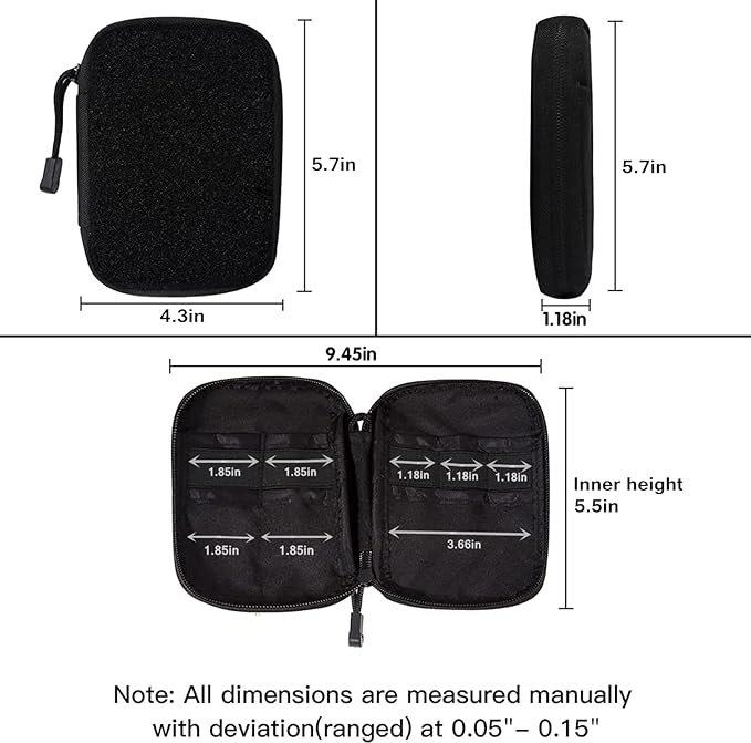 Mighty Pouch EDC Organizer - Nylon EDC Pocket Pouch with Hook and Loop Closure