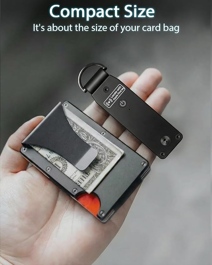 Air Keychain with GPS Tracker : Lightweight Compact Key Holder for Outdoor Use - Minimalist Metal Key Organizer