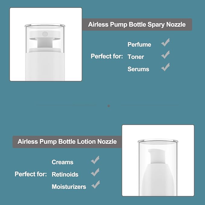Acrylic Travel Bottles for Toiletries with Label 1.7 Oz 50ml Empty Refillable Leakproof Travel Bottles Lotion Dispenser for Hand Cream Liquids Makeup Skincare - 2Pack