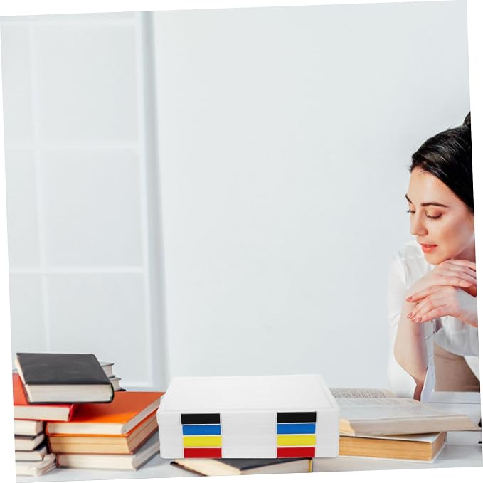 PRETYZOOM 4Pcs Stackable File Organizer Boxes with Lid, Thickened A4 Document Storage Containers 31X23X2Cm for Office and Student Desktop Filing Random Color