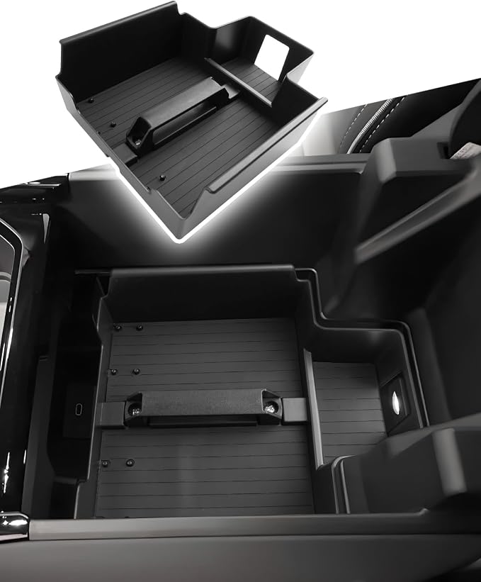 CDEFG for GMC Sierra EV 2025 2026 Accessories Center Console Organizer Tray Sierra EV 2025+ Armrest Storage Middle Console Insert (GMC Sierra EV 2025+)