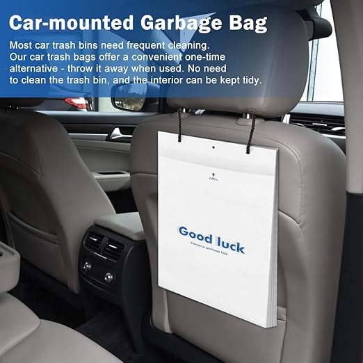 100Pcs Disposable Car Trash Bags, Leakproof Odor Proof Hanging Garbage Bags for Car SUV Truck RV Stroller