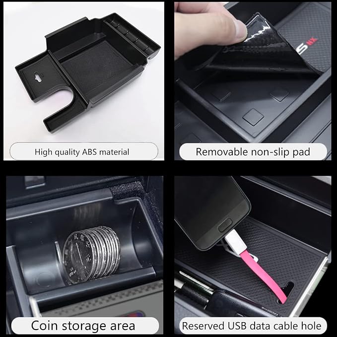Center Console Organiser Storage Tray Compatible with Lexus RX 2022 Accessories 2022 2021-2016 RX200t RX350 RX400h RX450h Armrest Secondary Storage Box Insert Tray