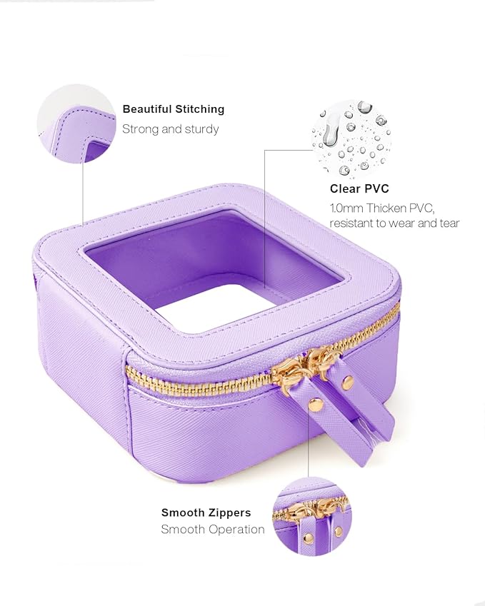 Travel Clear Makeup Bag Set, TSA Approved Cosmetic Bag Case with Zipper Portable Makeup Pouch Toiletry Bag Traveling Cosmetic Organizer Storage Bag Car Organizer Car Essentials