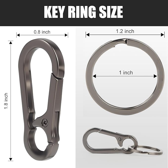 4Pcs Keychain for Car Keys, Metal Key Chain Carabiner for Keys, Key Chain Holder Clip Key Organizer Key Ring